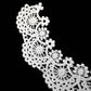 White lace fake collar end piece with ornate floral medallions and scallops