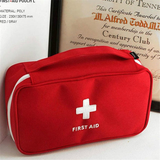 Travel First Aid Kit Bag Home Emergency Medical Survival Rescue Box, 23x13x7.5cm (Red), 23x13x7.5cm (Gray)
