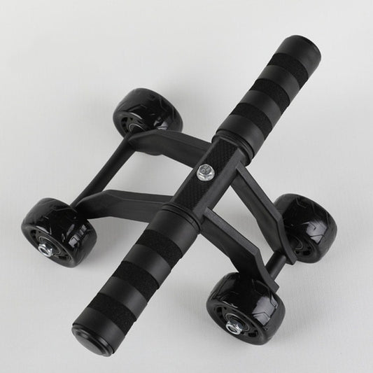 Multifunctional Frog-Style Four-wheel Abdominal Wheel Abdominal Muscle Exercise Fitness Equipment, Black, Green