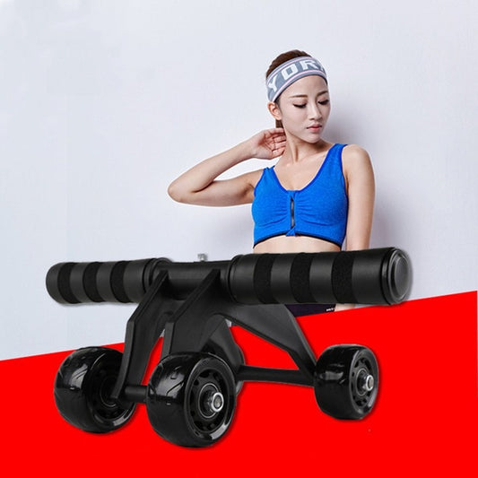 Multifunctional Frog-Style Four-wheel Abdominal Wheel Abdominal Muscle Exercise Fitness Equipment, Black, Green