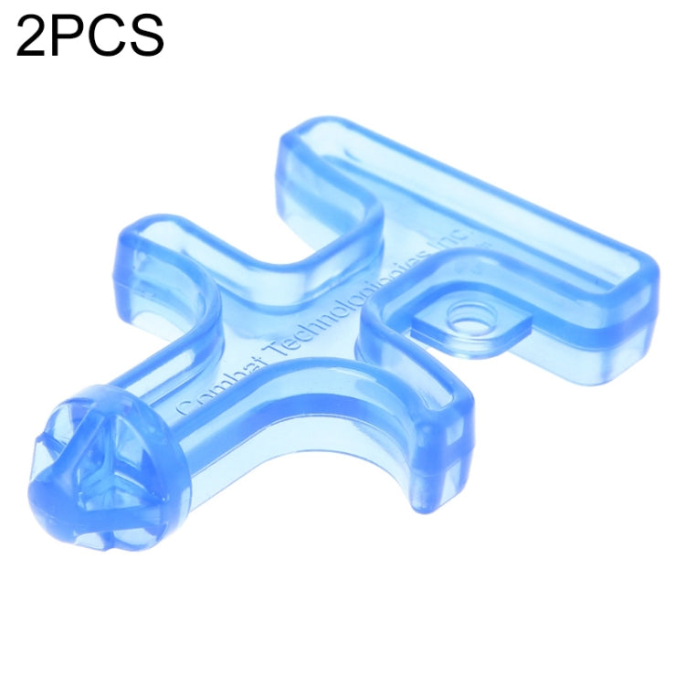 Blue translucent finger stinger self-defense tool clip set, two-piece