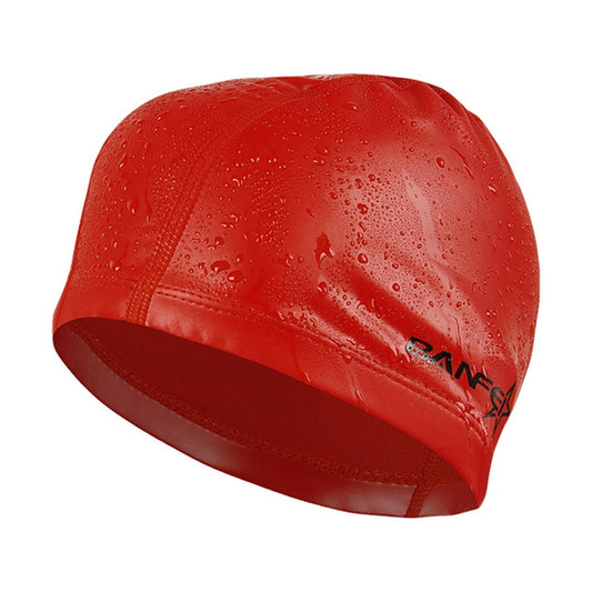 Adult Unisex PU Coated Comfortable Waterproof Swimming Cap, PU Coated (Red), PU Coated (Black), PU Coated (Silver Grey), PU Coated (Royal Blue), PU Coated (Dark Blue), PU Coated (Rose Red), PU Coated (Pink)