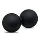 Black silicone massage ball pair, connected for fitness and muscle relief