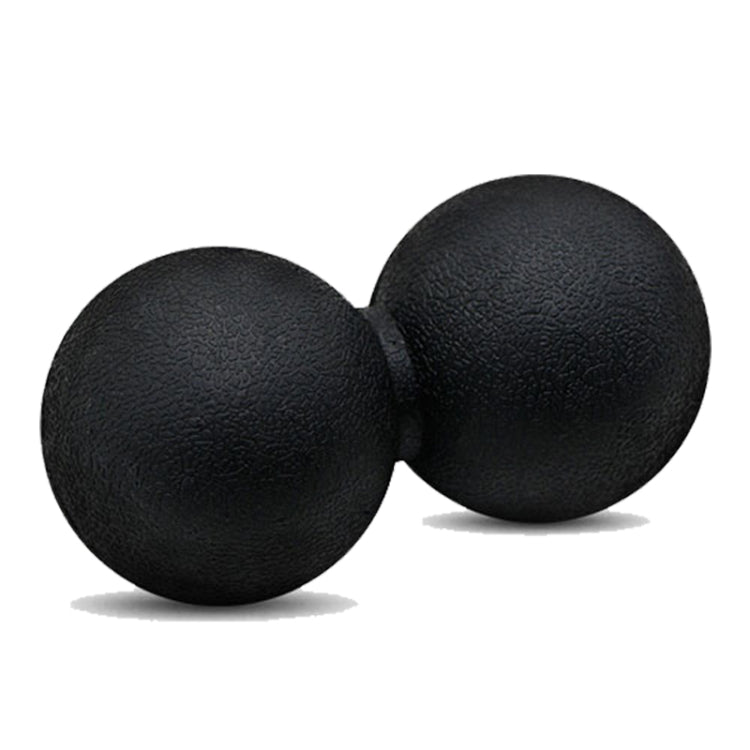 Black silicone massage ball pair, connected for fitness and muscle relief