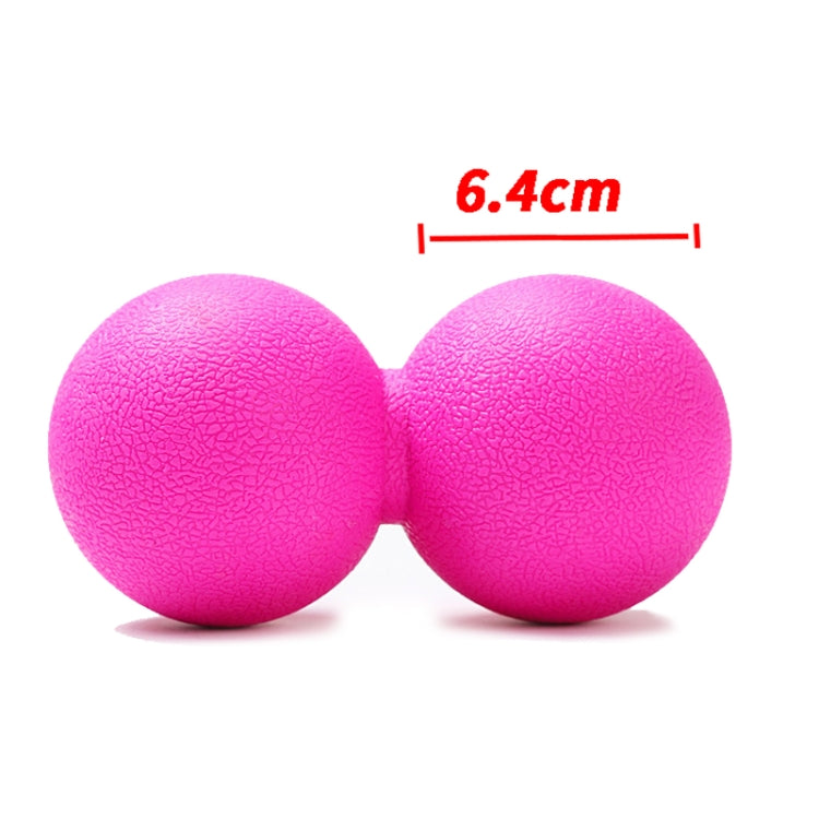 Pink silicone massage ball pair, compact connected balls with textured grip