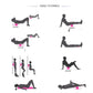Silicone massage ball workout positions diagram with pink ball icons