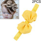 2-pack baby chiffon bow headbands with yellow bow and matching elastic band