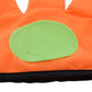 Orange plush glove with large green oval grip pad and black cuff trim.