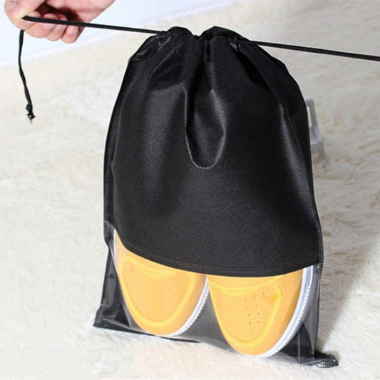 10 PCS Waterproof Shoes Storage Bag Pouch Portable Travel Organizer Drawstring Bag Cover Non-Woven Organizer, 32x44cm, 27x36cm
