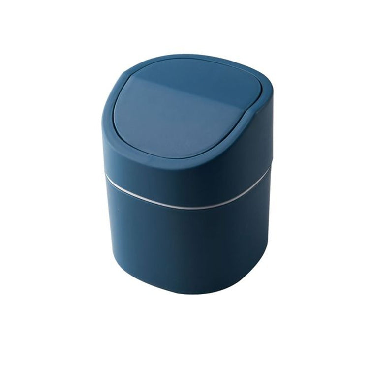Household Mini Desktop Trash Can Covered Debris Storage Cleaning Cylinder Box, Push-type, Flip Lip