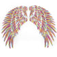Sequin feather wing patches, rainbow multicolor pair for DIY clothing
