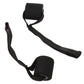 Black hanging tension rope with padded handle and adjustable fabric straps