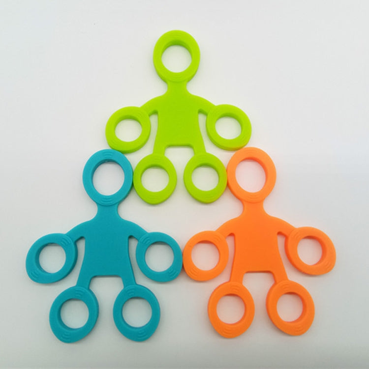 Humanoid Silicone Finger Puller Finger Force Wrist Exercise Pull Ring, Humanoid Green, Humanoid Blue, Humanoid Orange