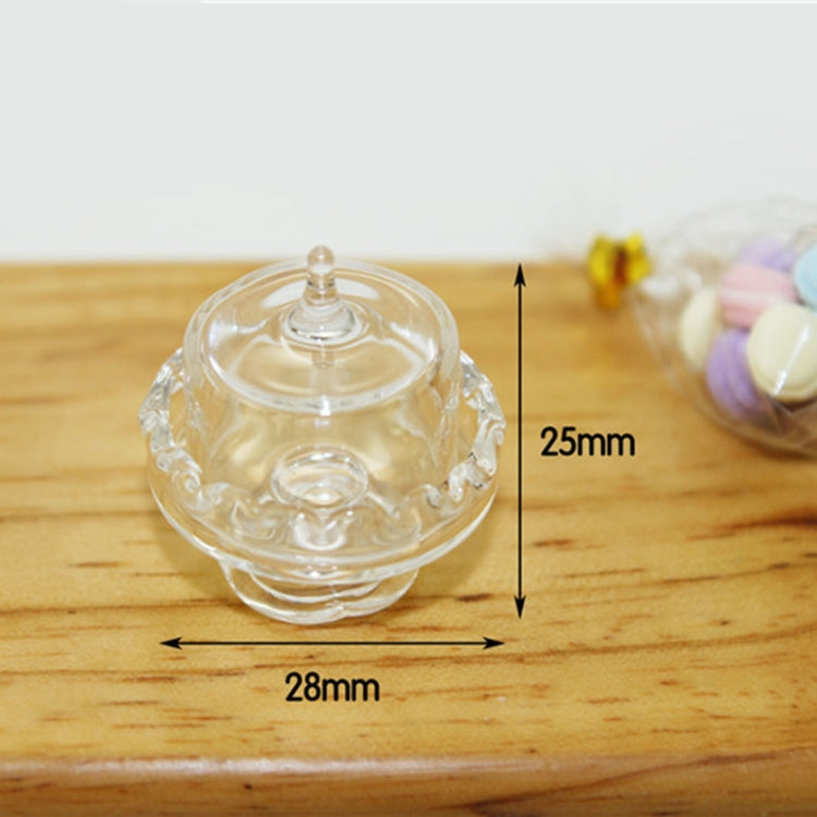 Mini clear candy jar with decorative lid, 28mm wide, 25mm tall