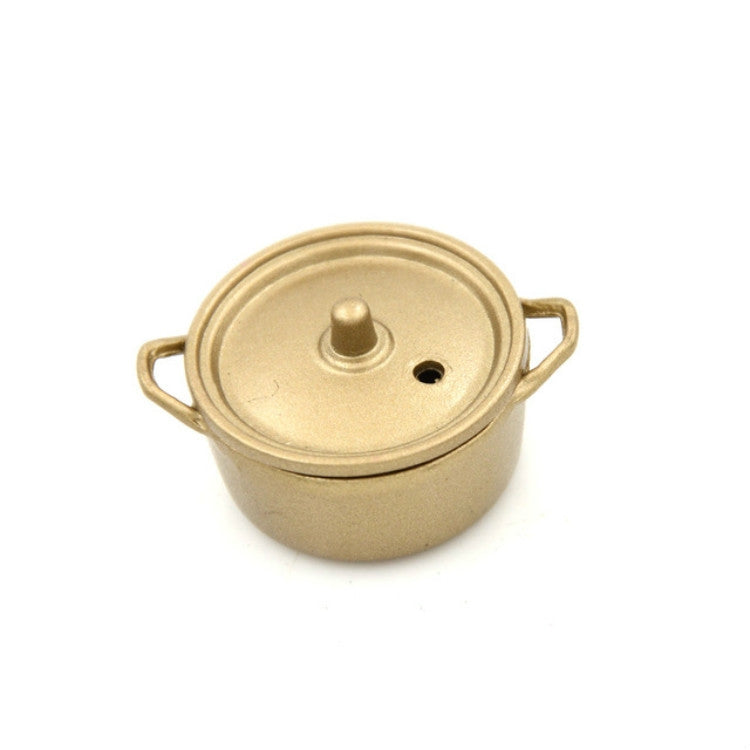 Doll House Miniature Kitchen Cooking Tools Alloy Copper Pot with Lid