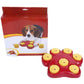 Pet slow feeder bowl set in red box with paw-shaped puzzle bowl and yellow pieces