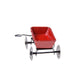 Mini red metal pulling cart with four wheels and compact frame