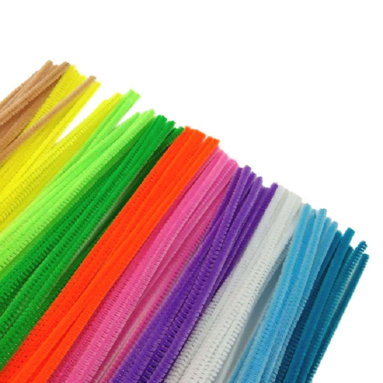 Plush chenille sticks bundle in bright rainbow colors with fuzzy texture