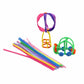 Assorted plush chenille sticks with colorful shapes and curled wire ends