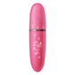 Pink mini electric eye massager with floral pattern and three setting icons on top panel