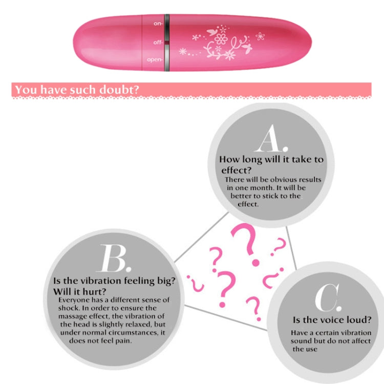 Pink mini electric eye massager with slider switches and floral design across the body