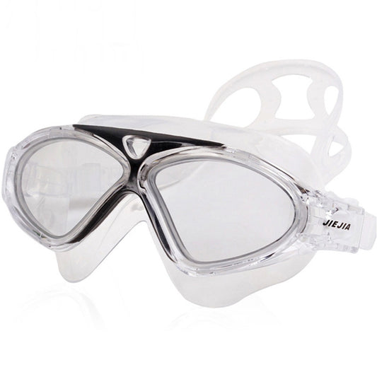 JIEJIA J8170 Large Frame Adult Waterproof and Anti-fog Swimming Glasses, J8170(Black Transparent), J8170(Pink Transparent)