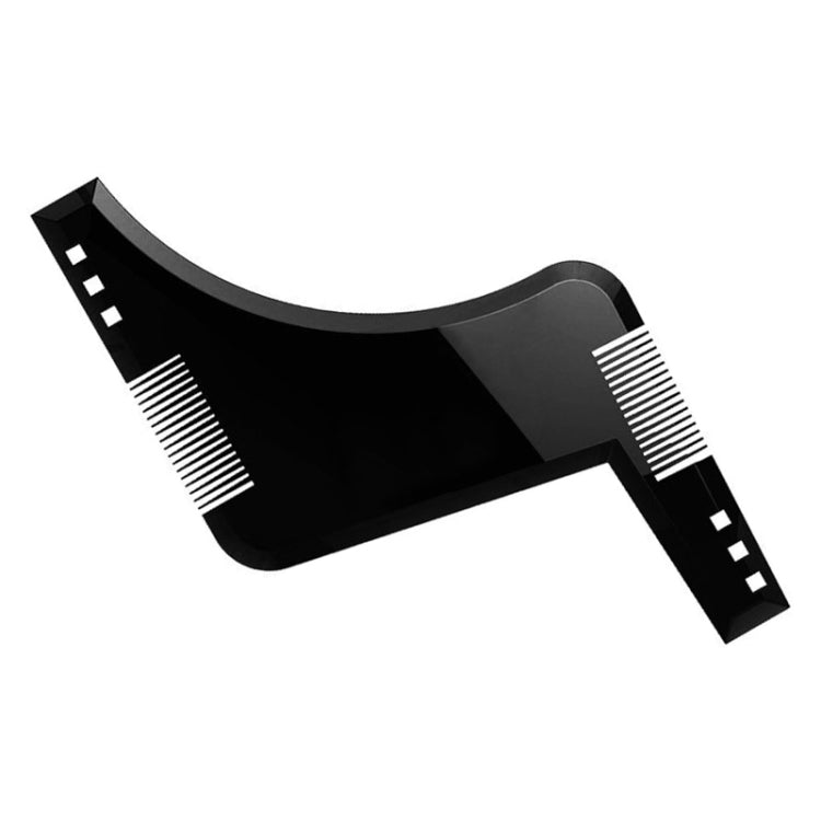 Black double-sided beard shaping comb template tool with built-in comb teeth