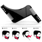 Black double-sided beard comb molding template tool, curved cut guide