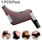 Brown double-sided beard comb molding template tool, 3-piece pack