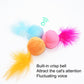 Plush feather pom cat toy with built-in bell and bright pink feathers