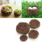 Set of brown woven rattan bird nests, round sizes shown in photos