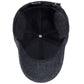Dark gray baseball cap interior with padded ear flaps and mesh lining