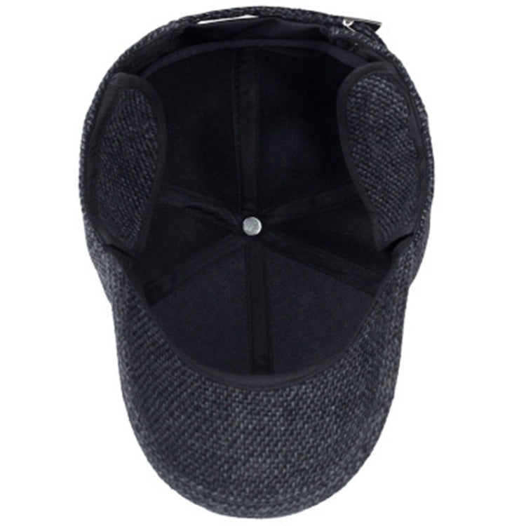 Dark gray baseball cap interior with padded ear flaps and mesh lining