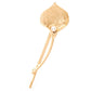 Gold leaf metal hairpin with round pearl detail, 2-piece set