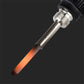Metal soldering tip with protective sleeve, showing heating element glow at the end