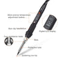 Black LCD digital soldering iron with non-slip handle, ventilation holes, and tip