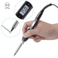 Black LCD constant-temperature soldering iron with metal tip and temperature display