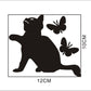 Cats And Butterflies Switch Stickers Embossed Childrens Room Wall Decals