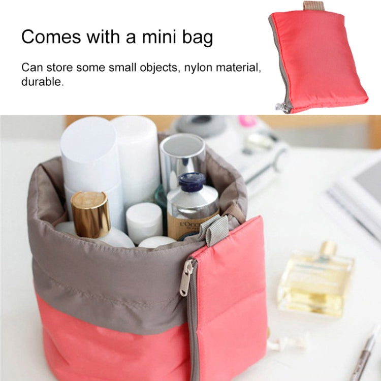 Two-tone wash bag with zipper pocket and included small red pouch
