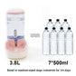 Pink automatic pet drinking fountain with clear water tank and molded drinking tray