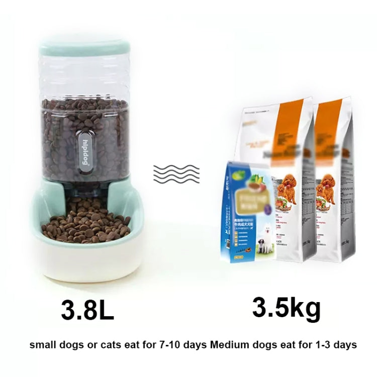 3.8L automatic pet water dispenser with clear tank and teal base plus food pouches