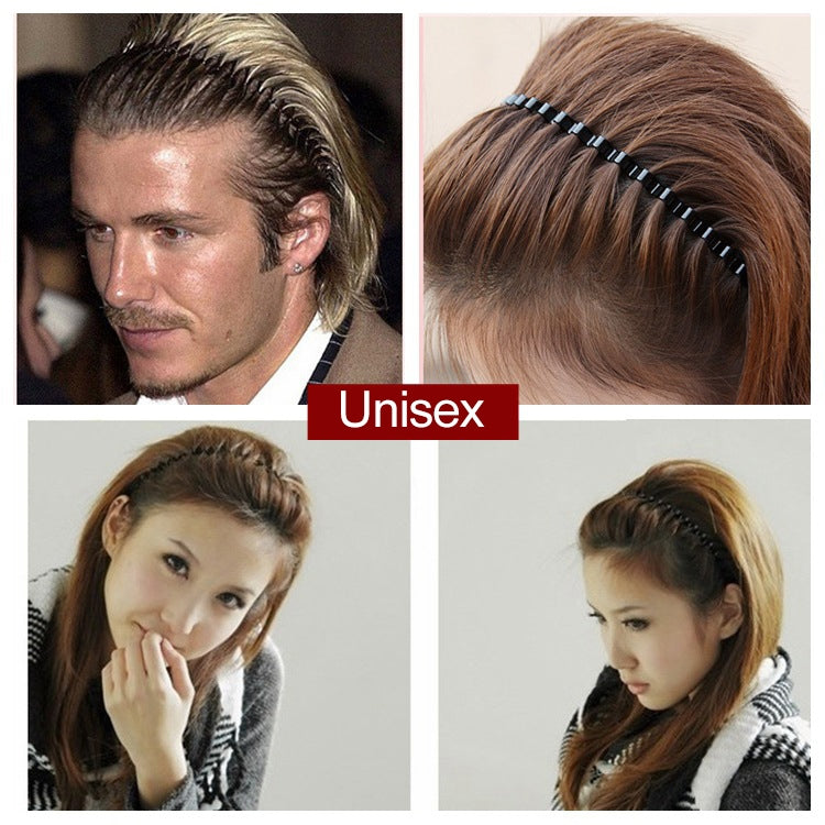 Wavy black zigzag hair headband set for multiple hairstyles, 2 pcs