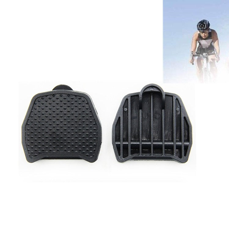 Bike pedal lock to flat converter, black textured top and ridged underside