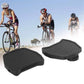 Bike pedal lock to flat converter set, black grip pads shown on bikes