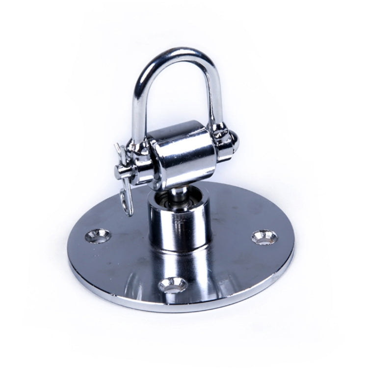 Metal speed ball hook with curved U-bail and circular base plate