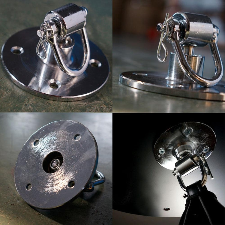 Stainless-style rotator base with metal hook and chain connector