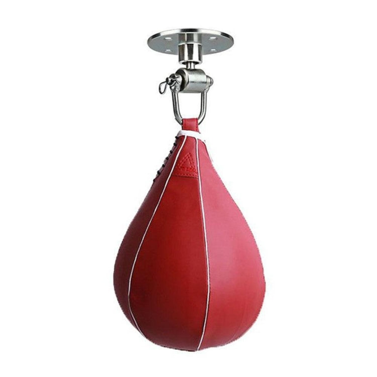 Metal speed ball hook with red punching bag and top mounting bracket