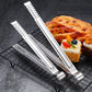 Set of stainless steel food clips with serrated tips and rounded tong ends