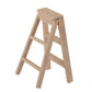 Miniature light-wood ladder with two side rails and three rungs, dollhouse scale