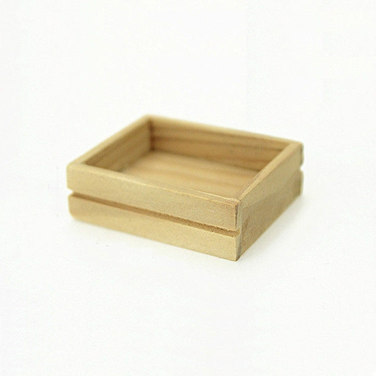 Large mini wooden open-top box, natural light wood tray